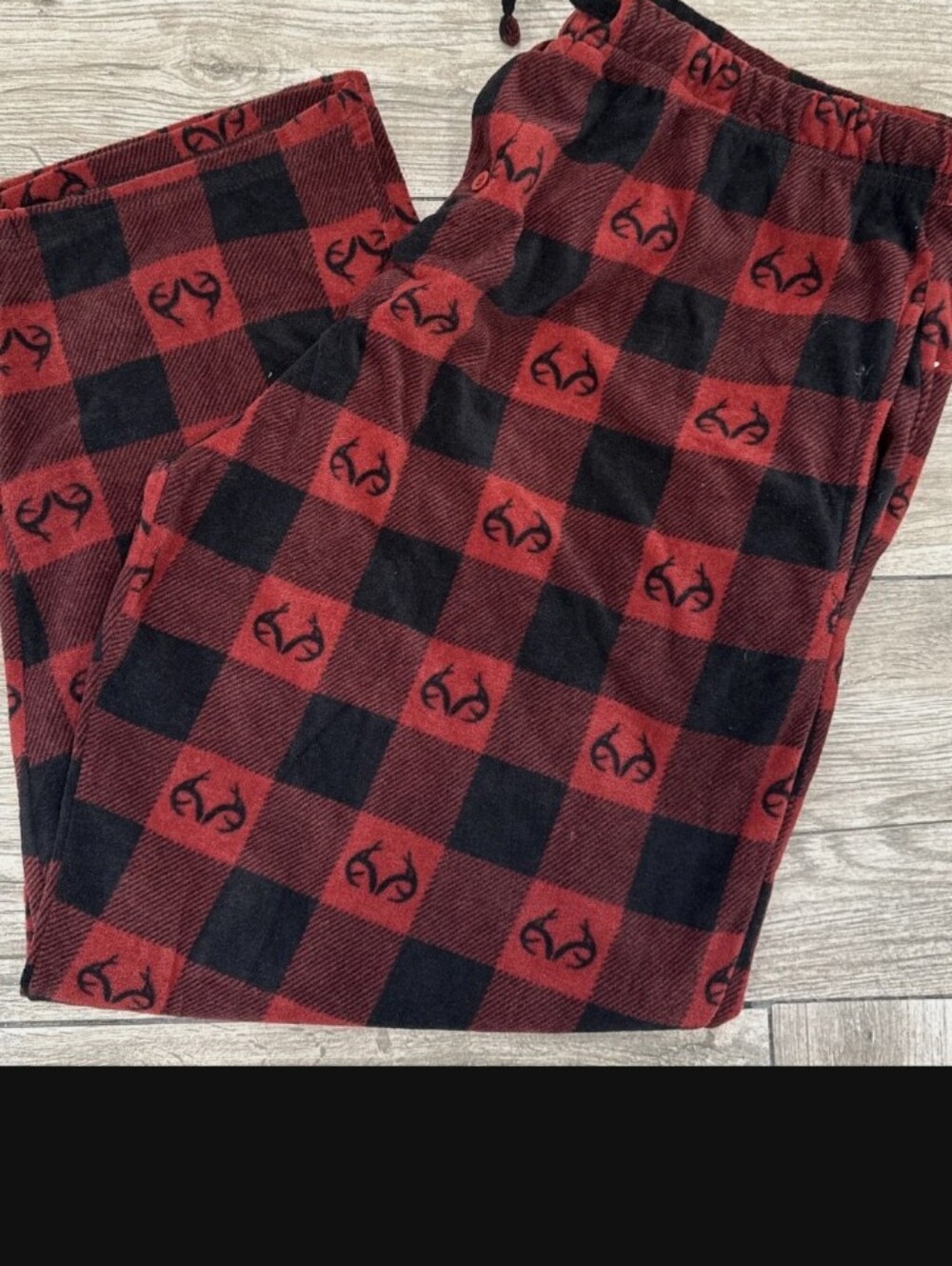 🦌 Real Tree Antlers FLEECE LOUNGE PANTS SZ L UNISEX